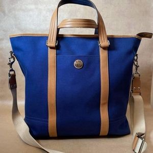 Coach Blue Canvas Laptop Bag Messenger Bag Large